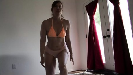 Hot milf Aurora Willows showing her cameltoe in sexy panties while doing yoga