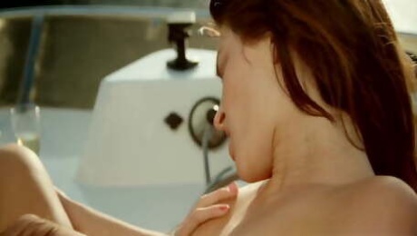 Sensual Lesbian Lovers On A Boat So Erotic Sex Session