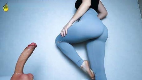 PAWG in leggings and pantyhose rides a big dildo Video selection