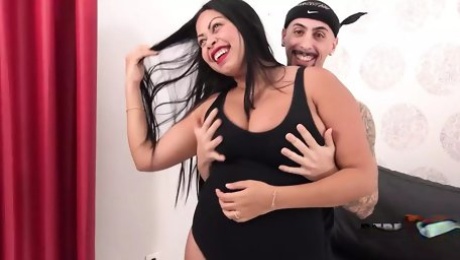Busty Latina Lola Smith accepts our BLIND FUCK challenge!