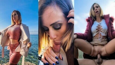 Littleangel84 - Super risky public blowjob at leman lake and creampie in the Swiss countryside