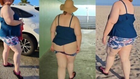 Your big ass milf visits the beach (come along)