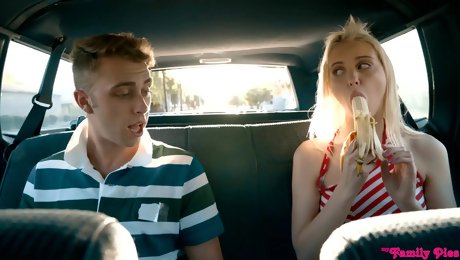 Skinny Stepsis Chloe Fucked In The Car